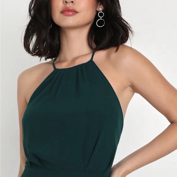 Lulus Dreamy Date Night Emerald Green Sleeveless Midi Dress - Picture 4 of 6